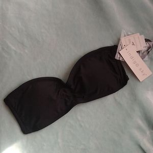 Maurices indigo sky black bandeau bikini with removable strap. Medium size. NWT